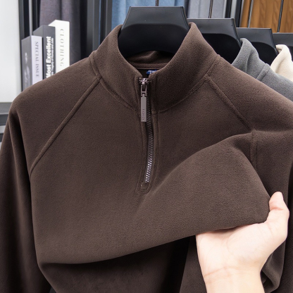 [Copy]【輕奢商務系列】輕柔莫代爾羊毛半拉鏈翻領時尚百搭男士針織衫