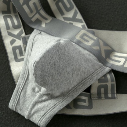 [Copy]【浮雕螺紋透氣棉】新款男士内褲純棉性感交叉雙丁鏤空 低腰彈力防磨腿纯棉性感交叉双丁后镂空低腰弹力防磨腿三角裤