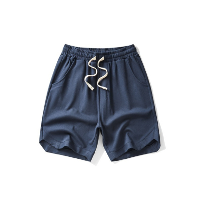 【高品質斜紋棉】日系復古闊腿寬鬆運動五分短褲