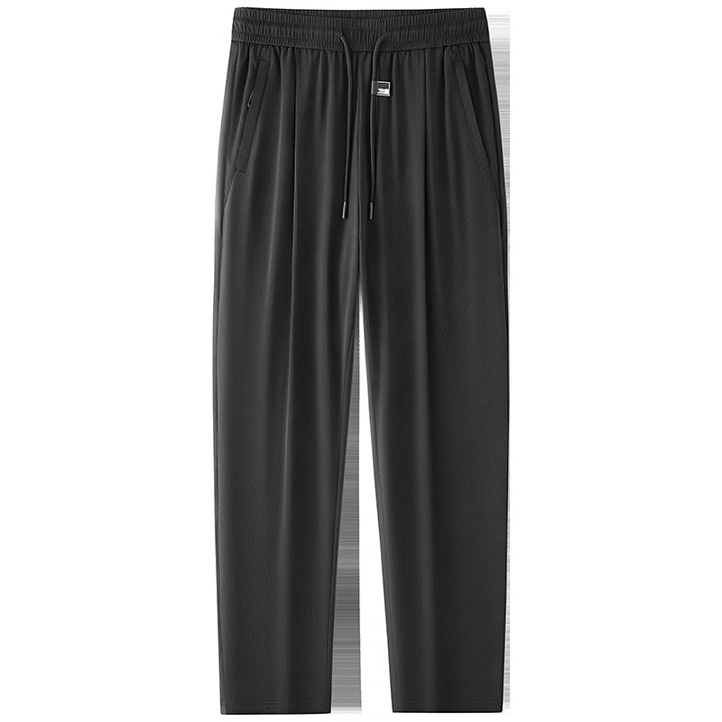 冰魄凉感速干休闲长裤男2025夏户外运动透气松紧腰商务显瘦直筒裤