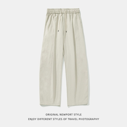 [Copy]【潮流彎刀版型】垂感彎刀立體打褶腰帶男士休閑長褲