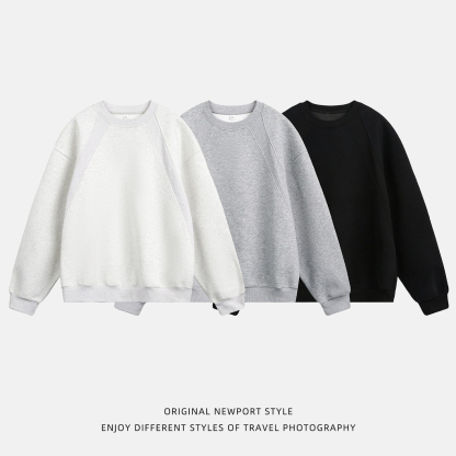 [Copy]【高品質肌理面料】純色慵懶風潮流復古重磅針織衫寬鬆圓領毛衣