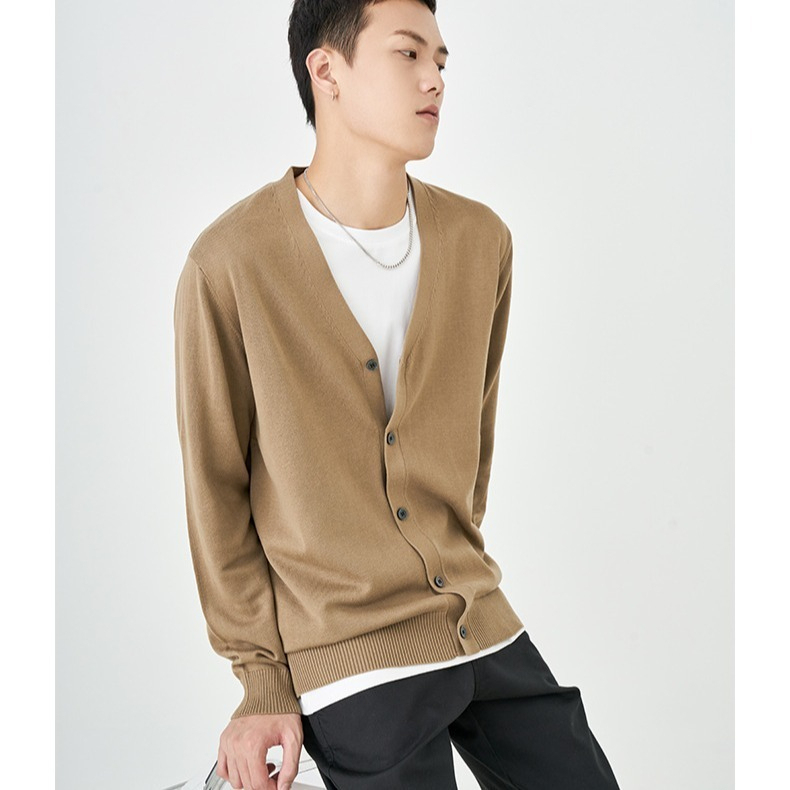 【百搭開衫毛衣】韓版寬鬆時尚大V領毛衣百搭男士針織衫