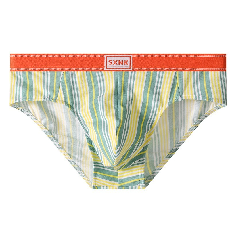 【氣質條紋款】舒仕新款潮男條紋撞色包臀男士三角内褲