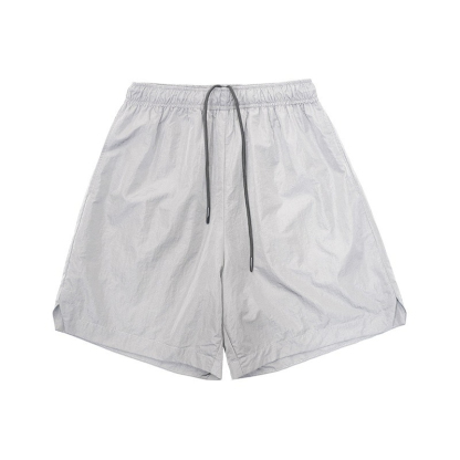 春夏新款美式金属质感三防运动速干短裤松紧系带宽松五分裤