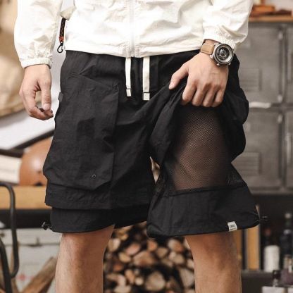 美式户外机能速干工装短裤子男夏季凉感潮流假两件山系休闲五