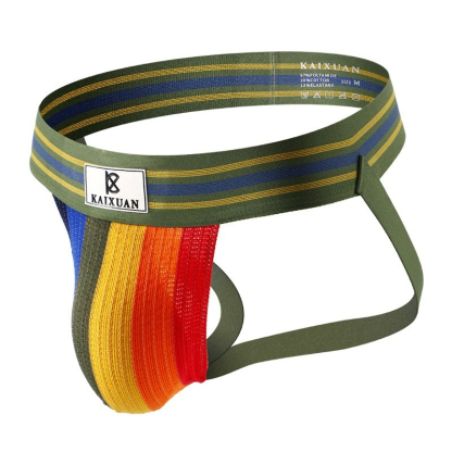 【彩虹撞色】透氣彈力撞色男士雙丁性感內褲