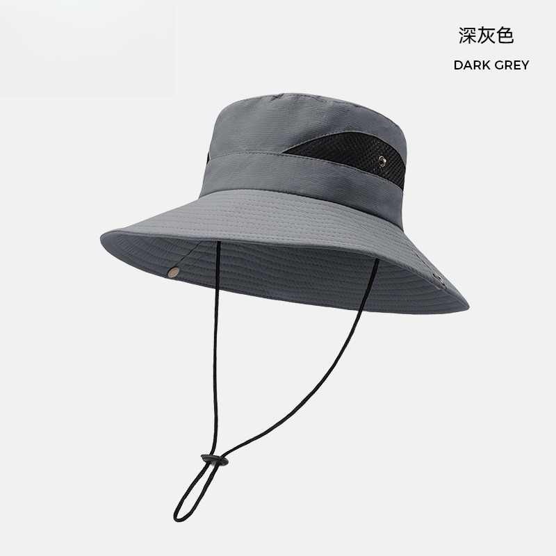 【大帽簷專業防曬】透氣網格速乾防曬戶外露營徒步漁夫帽
