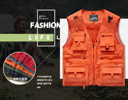 【多口袋馬甲】透氣網眼速乾戶外露營釣魚徒步馬甲