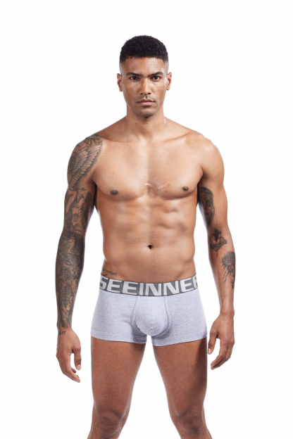 【透氣純棉系列】新款雙層純棉底襠大囊袋彈力平角男士內褲