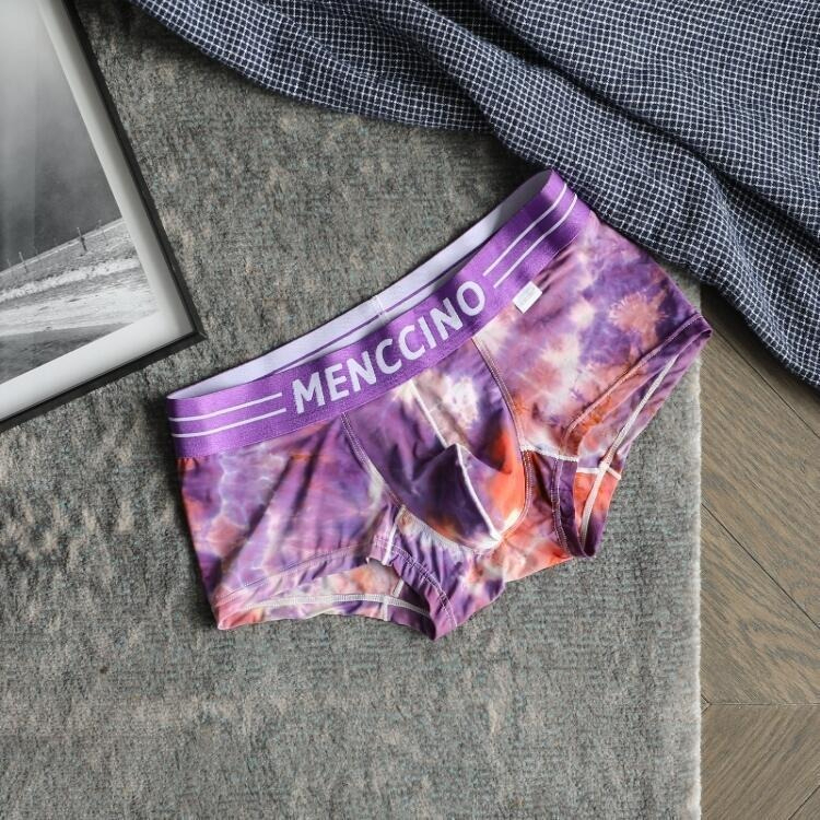 【潮流涂鸦系列】秋季新品印花超柔冰絲低腰男士四角内褲