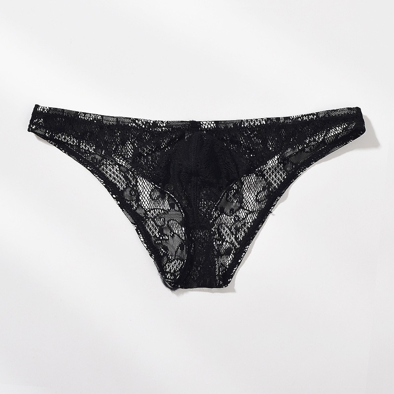 【性感蕾絲系列】低腰冰絲U凸超薄透氣男士三角內褲