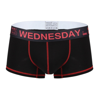 【寶藏級的舒適】透氣優質棉加寬腰帶簡約撞色星期褲男士小平角内褲