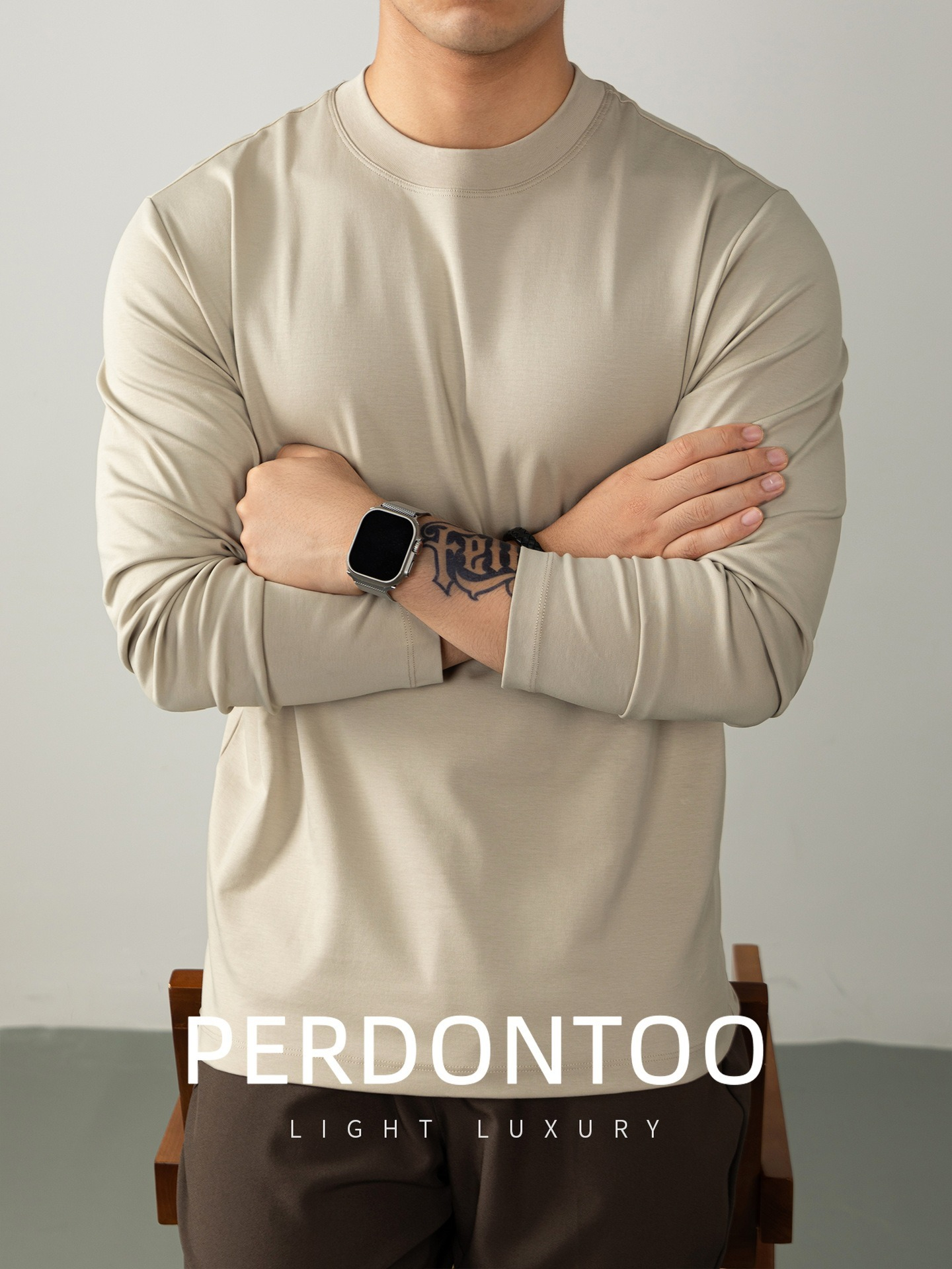 [Copy]【經典商務風】圓領優質羊毛桑蠶絲純色親膚長袖毛衣針織衫