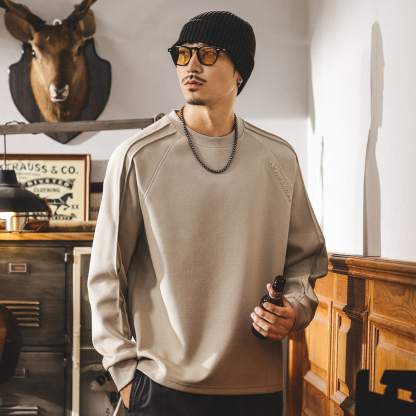 [Copy]【輕奢液氮絲光棉】升級液氮絲光棉圓領男士純色百搭長袖