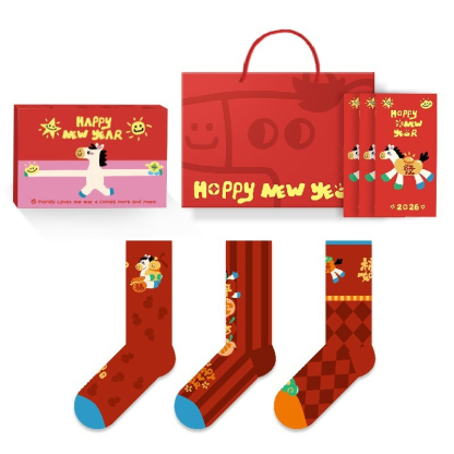 [Copy]【經典字母條紋】3雙裝！文藝潮流小衆設計中筒運動襪男襪