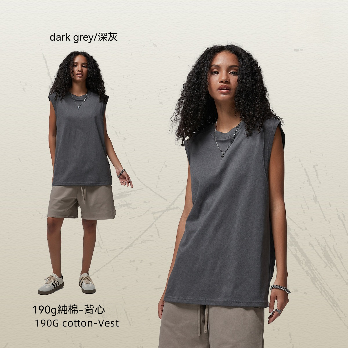 【美式速乾棉】夏季情侶美式復古速乾運動風坎肩背心