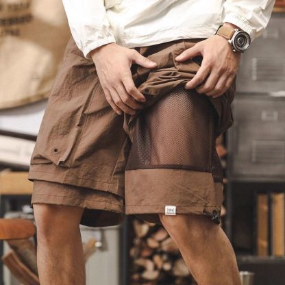 美式户外机能速干工装短裤子男夏季凉感潮流假两件山系休闲五