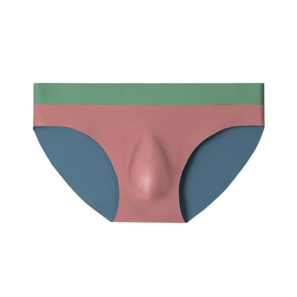 【科技感冰絲無痕】一片式撞色透氣冰感3D冲模U凸男士三角褲