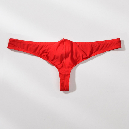 【半透明冰絲薄感】低腰冰絲小三角囊袋性感男士T褲內褲