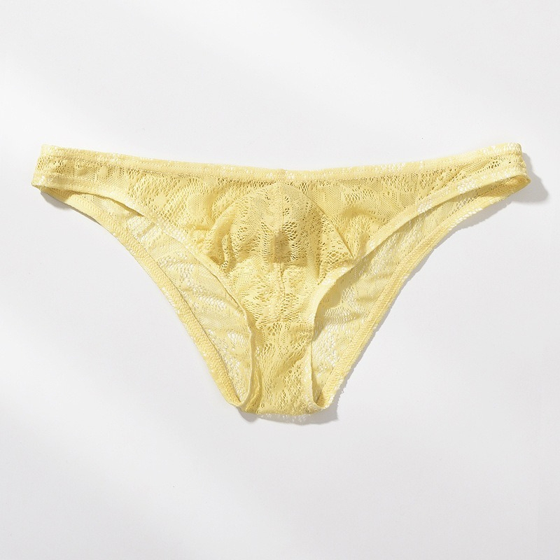 【性感蕾絲系列】低腰冰絲U凸超薄透氣男士三角內褲
