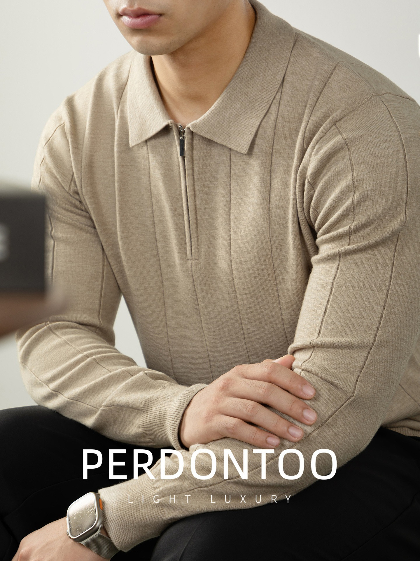 [Copy]【高】升級羊毛桑蠶絲蓄熱保暖 拉鏈立領純色長袖衛衣毛衣