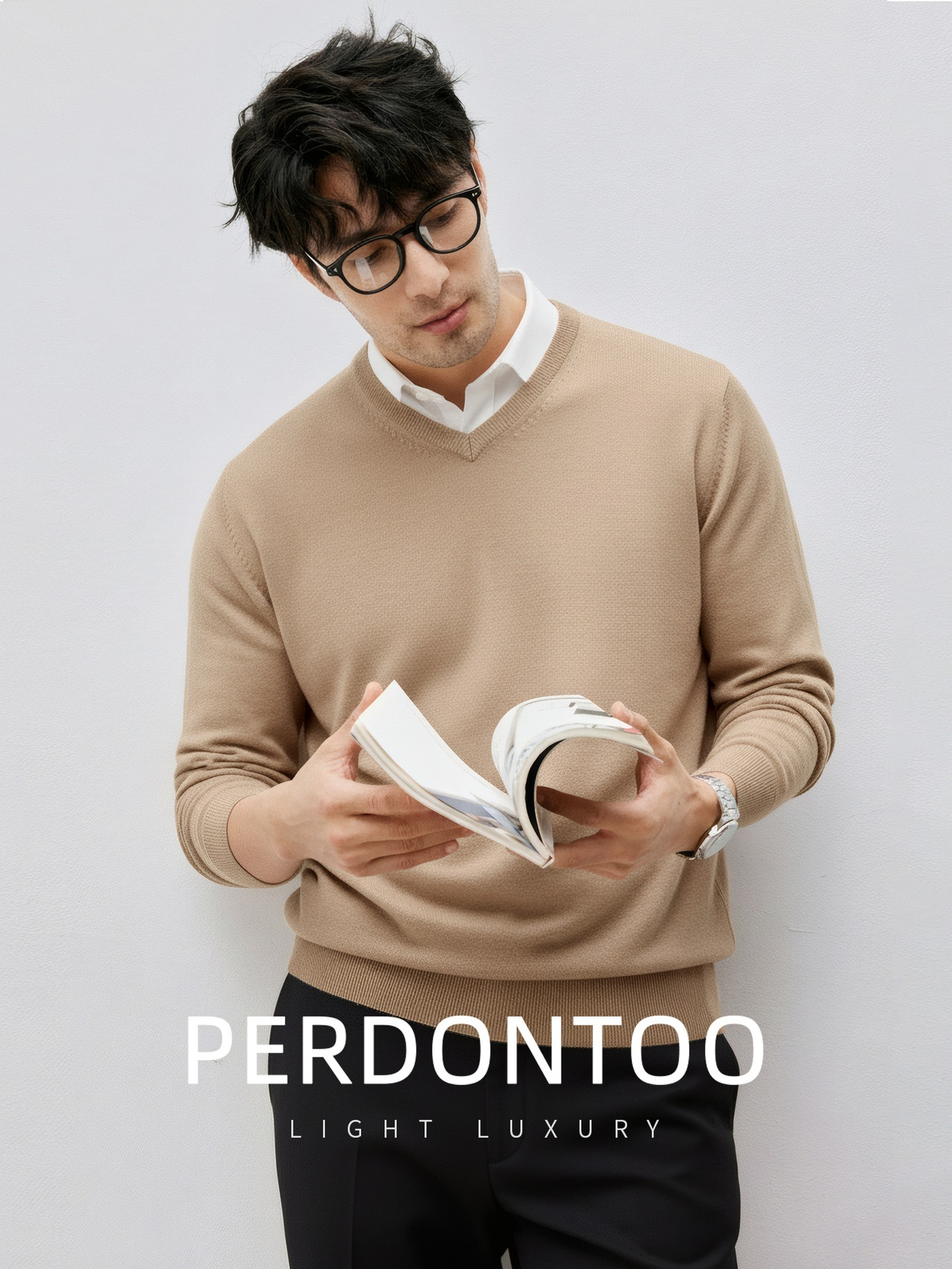 [Copy]【軟糯親膚自發熱】優選羊毛桑蠶絲雙面絨保暖内搭男士插肩袖長袖T恤