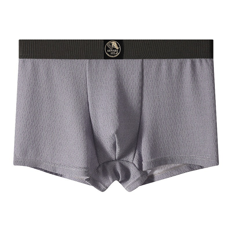 【時尚金絲紋理】透氣柔軟棉中腰純色金絲紋理男士士三角内褲