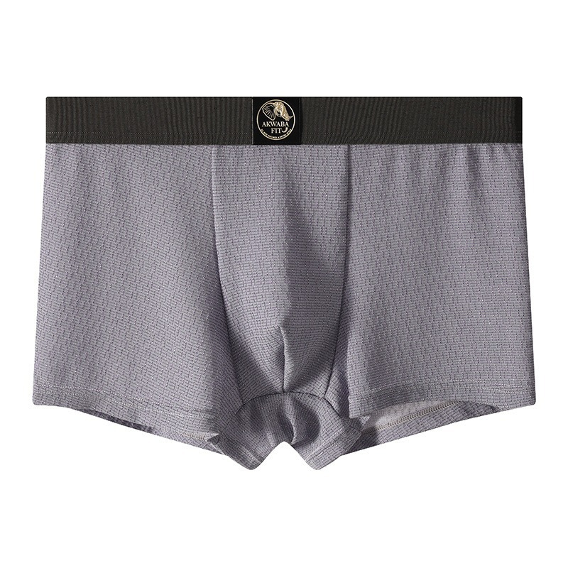 【時尚金絲紋理】透氣柔軟棉中腰純色金絲紋理男士士三角内褲