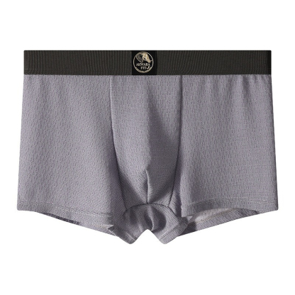 【時尚金絲紋理】透氣柔軟棉中腰純色金絲紋理男士士三角内褲