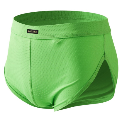 【可拆卸大囊袋】一褲兩穿~冰絲網孔透氣速乾低腰阿羅褲運動短褲內褲