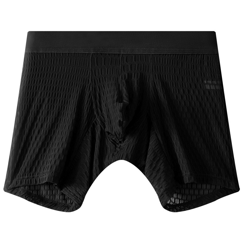 夏日爆款性感蕾絲網眼透气纯色平角内褲