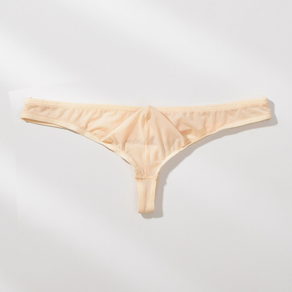 【半透明冰絲薄感】低腰冰絲小三角囊袋性感男士T褲內褲