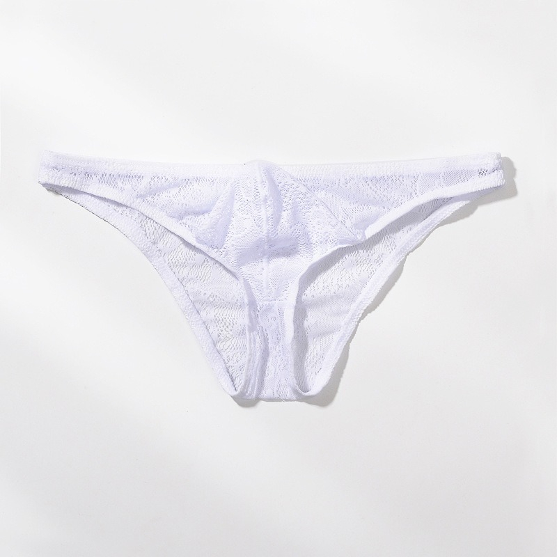 【性感蕾絲系列】低腰冰絲U凸超薄透氣男士三角內褲