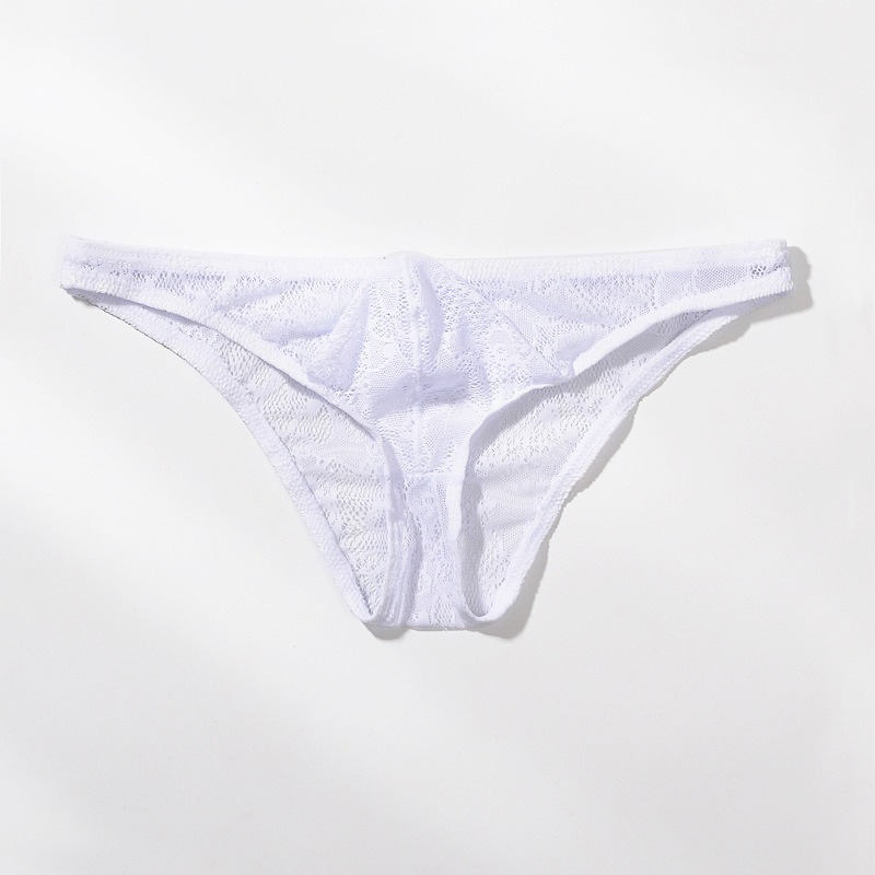 【性感蕾絲系列】低腰冰絲U凸超薄透氣男士三角內褲