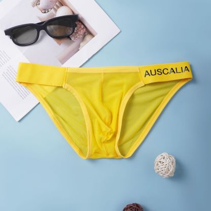 【輕盈網紗系列】超絕涼感冰絲U凸高叉時尚低腰三角男士內褲