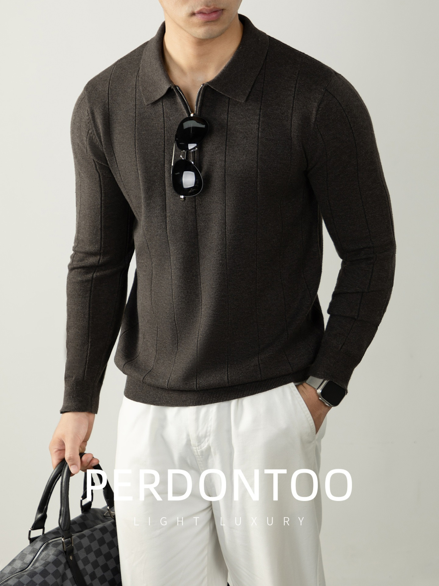 [Copy]【高】升級羊毛桑蠶絲蓄熱保暖 拉鏈立領純色長袖衛衣毛衣