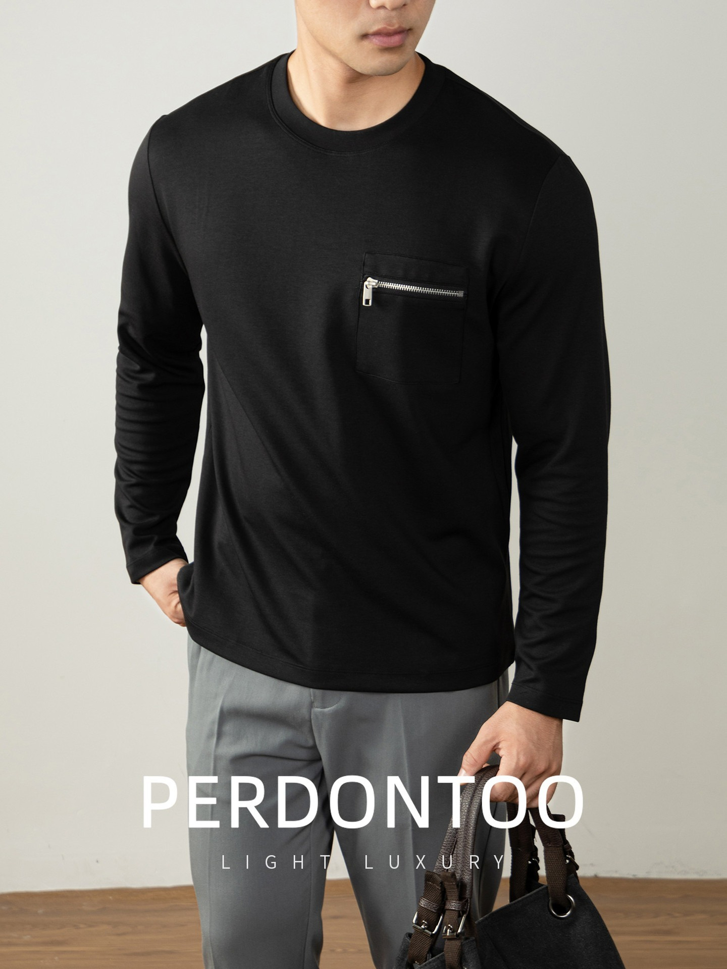 [Copy]【輕奢老錢風】細膩柔軟綿羊毛莫代爾保暖半拉鏈立領純色商務翻領竪紋長袖毛衣