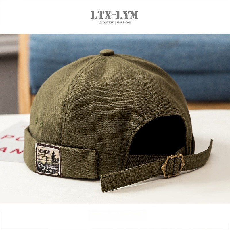 日系英伦复古瓜皮帽男四季嘻哈韩版贝雷帽子街头潮人无檐地主帽女