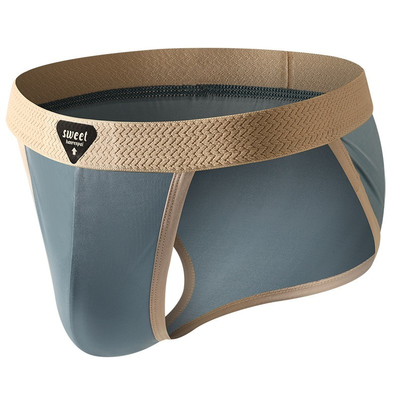 【輕奢緞面】高叉低腰透氣吸汗U凸男士三角褲