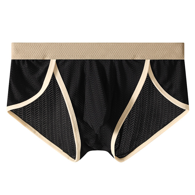 【優質透氣柔軟面料】熱賣新款冰絲透氣高叉低腰U凸大囊袋男士小三角內褲