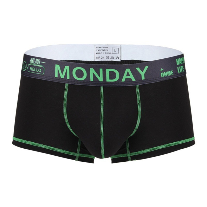 【寶藏級的舒適】透氣優質棉加寬腰帶簡約撞色星期褲男士小平角内褲