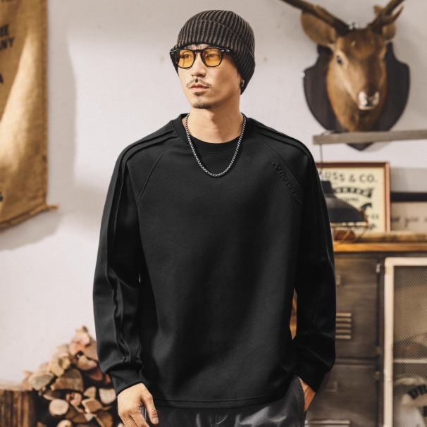 [Copy]【輕奢液氮絲光棉】升級液氮絲光棉圓領男士純色百搭長袖