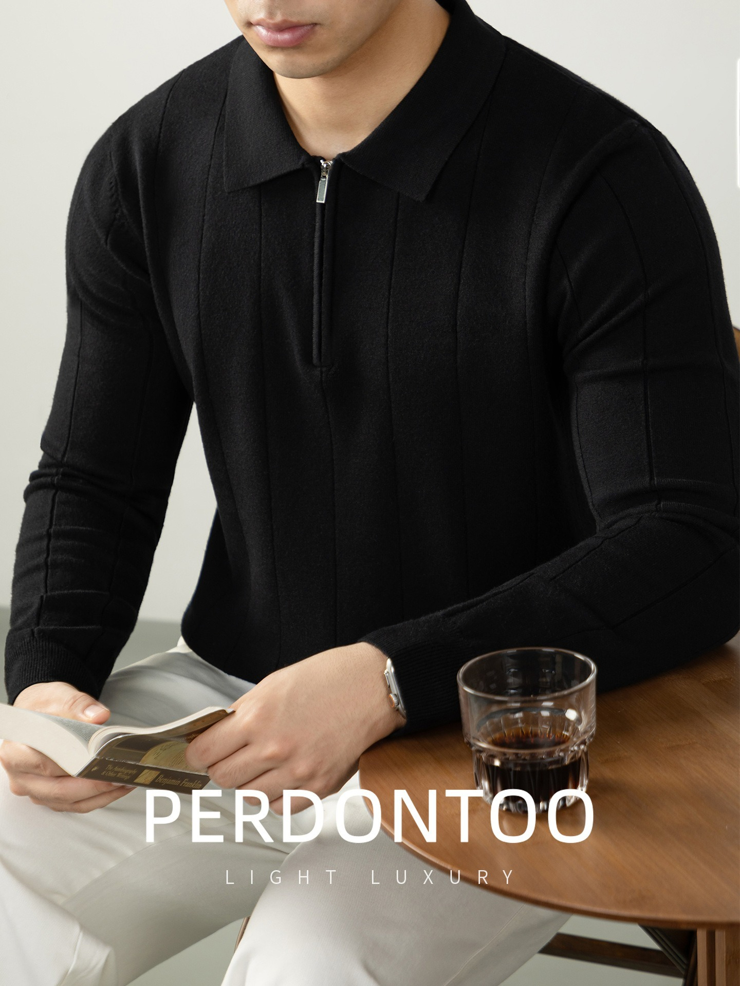 [Copy]【高】升級羊毛桑蠶絲蓄熱保暖 拉鏈立領純色長袖衛衣毛衣