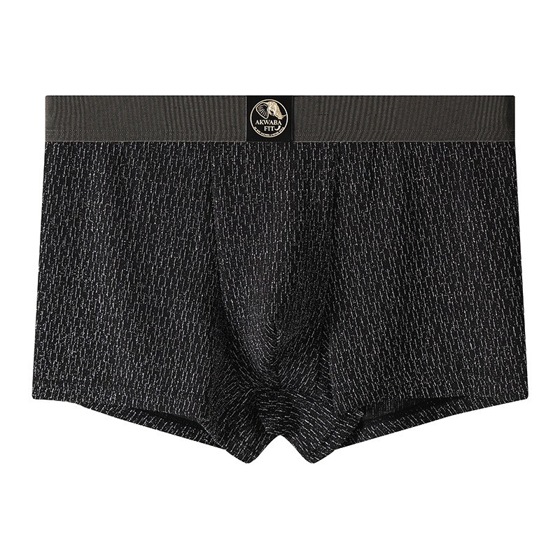 【時尚金絲紋理】透氣柔軟棉中腰純色金絲紋理男士士三角内褲