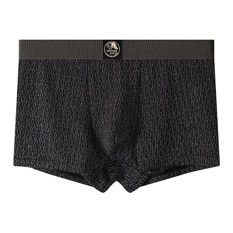 【時尚金絲紋理】透氣柔軟棉中腰純色金絲紋理男士士三角内褲