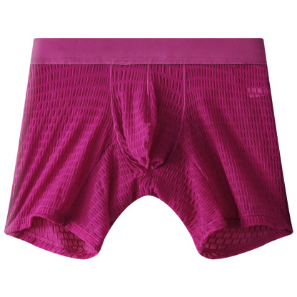 夏日爆款性感蕾絲網眼透气纯色平角内褲