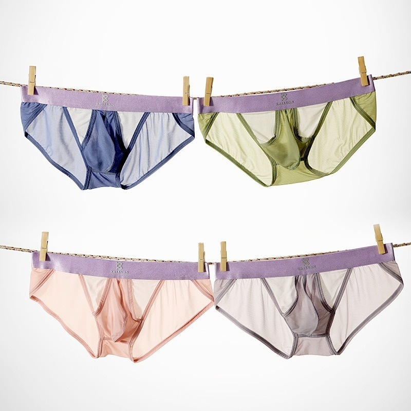 【冰絲網孔系列】5A抑菌網孔透氣三孔男士三角內褲