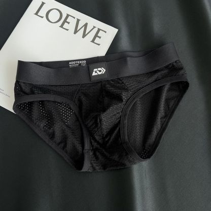 【冰絲網孔】純色透氣排汗低腰男士三角內褲