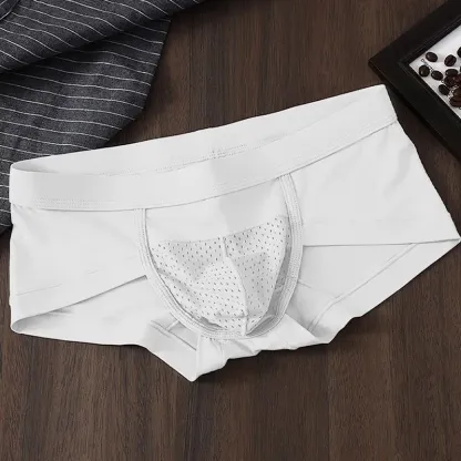 【超强散熱款】清爽透氣莫代爾冰絲細網孔囊袋男士小平角内褲